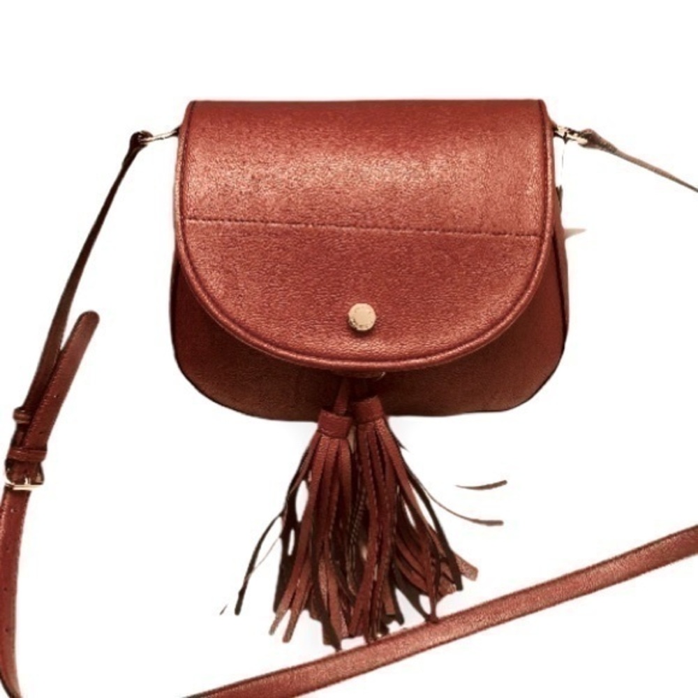 Calvin Klein NWT red tassel messenger flap bag